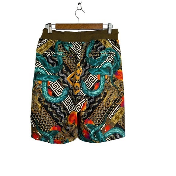 Reason Brand Colorful Serpent Men’s Poly Drawstring Shorts Pockets Size Small - Picture 2 of 6